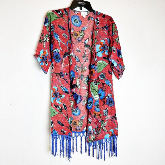 Lularoe Floral Kimono - Picture 1 of 3
